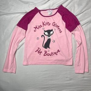 Mary Kate and Ashley Girls Miss Kitty Glitters Pet Boutique Layered Tee